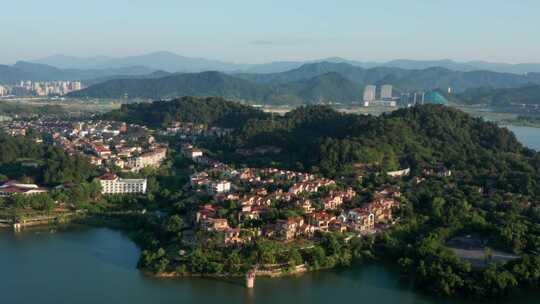 航拍杭州青山湖风景区