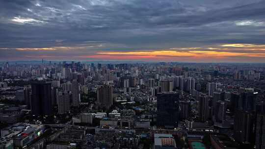 成都 城市夕阳 日落晚霞