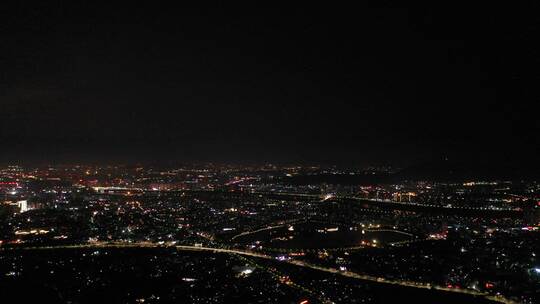 泉州市区夜景航拍500米高空泉州城市大景