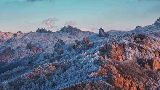 青岛崂山雪景崂山雾凇