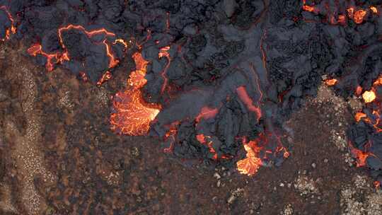 火山，熔岩，冰岛，火山口