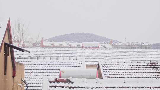 老屋平房雪景视频素材模板下载