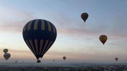 埃及 卢克索 热气球 唯美 日出 田野