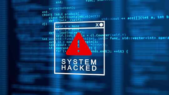 数字二进制代码数据泄露。系统被黑客入侵的