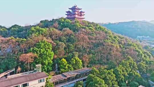 杭州市西湖区冬天秋天风景航拍