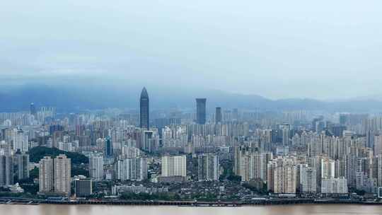 烟雨温州城市风景 浙江温州城市水墨画