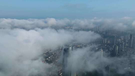 沈阳航拍城市云海口播解说空镜头地标建筑