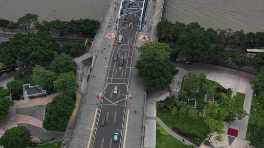 广州海珠广场海珠桥航拍原素材