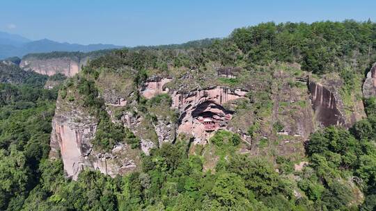 福建泰宁大金湖甘露寺航拍