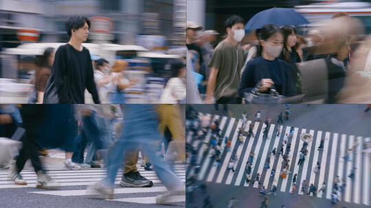 慢门人流脚步人群高清在线视频素材下载