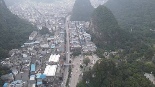 航拍广西桂林旅游城市旅游景点