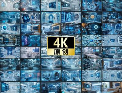 未来科技感走廊场景高清在线视频素材下载