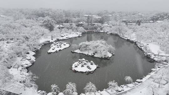 武汉东湖风景区冬季雪景风光