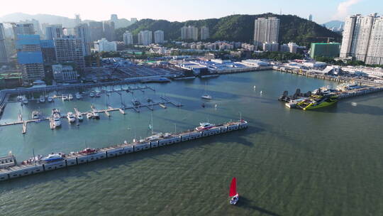 帆船运动游轮海滨旅游城市