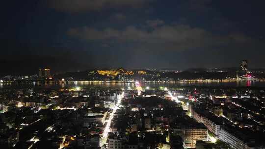 合集广东潮州城市大景夜景航拍