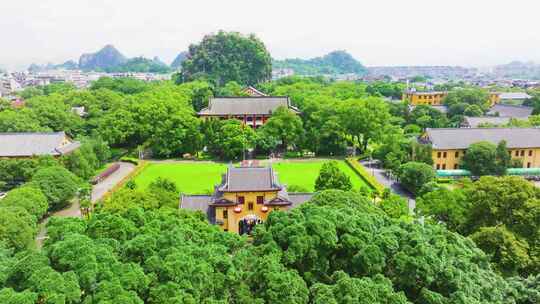 航拍桂林靖江王府独秀峰风景区