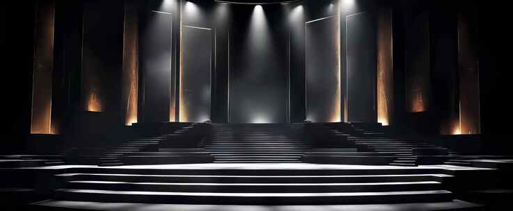 舞台场景灯光照射阶梯背景