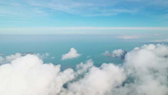 福建宁德霞浦海上云雾风景航拍