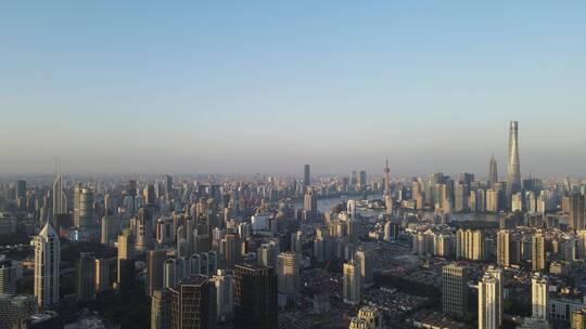 上海黄浦区淮海中路全景4K航拍