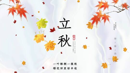 清新简洁立秋秋天节气片头