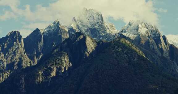 雪山，阿尔卑斯山，黄金时段，风景