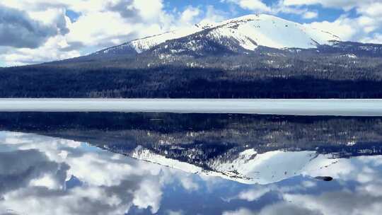 雪山湖面倒影