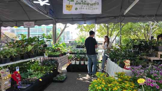 泰国色彩斑斓的鲜花市场