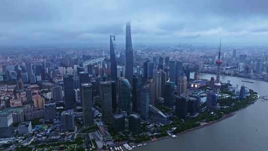 上海台风暴风雨来临前黑云压城航拍