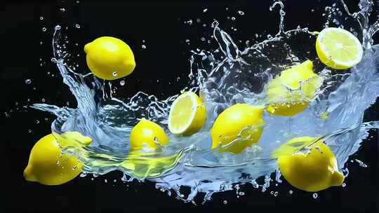 柠檬入水-广告视觉素材视频素材模板下载