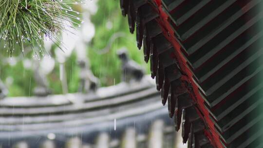 古建筑屋檐雨滴