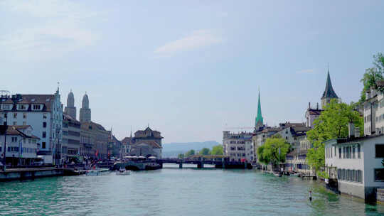 瑞士的苏黎世市视频素材模板下载