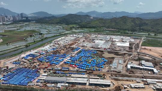 河套方舱医院建设工地