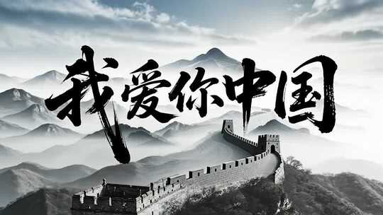 我爱国庆节长城书法视频