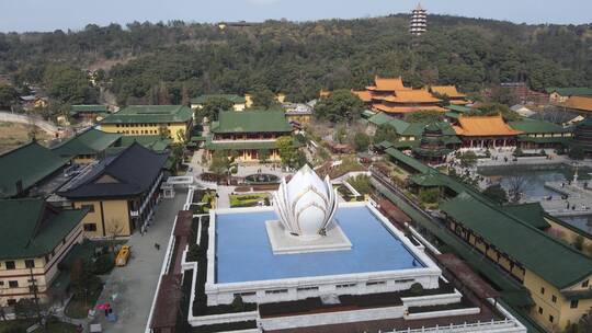 庐山东林寺4K航拍原素材