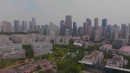 厦门思明区软件园二期城市高楼建筑鸟瞰全景