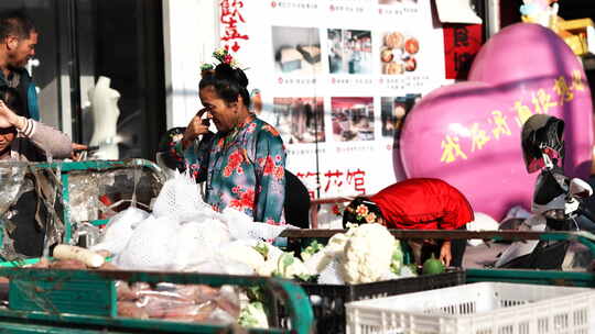 泉州蟳埔人文生活农村街头菜市场市井烟火气