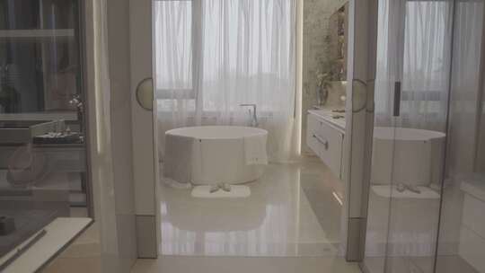 现代精致卫浴间梳妆台空间设计展示