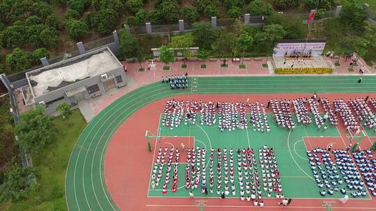 小学校园运动会航拍素材