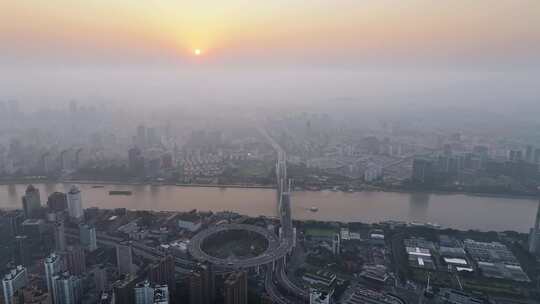 南浦大桥 上海交通 繁忙 高架 道路视频素材模板下载