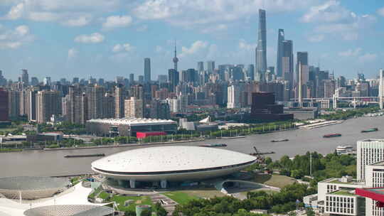 上海梅赛德斯奔驰文化中心70mm长焦航拍延时