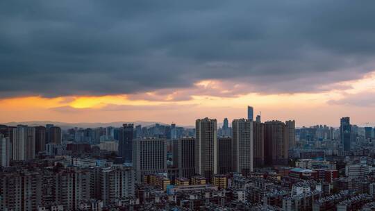 昆明城市日出移动延时4k