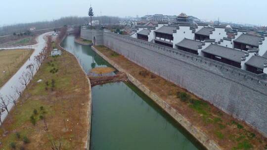 台儿庄护城河 水道 古建筑