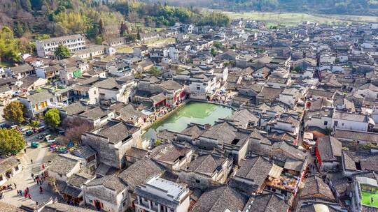 航拍安徽宏村风景区延时