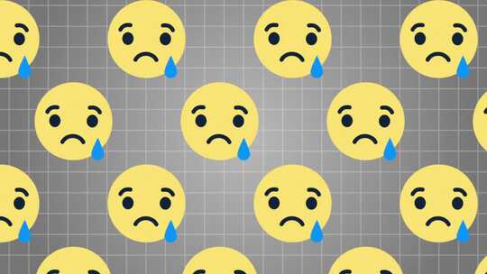 Facebook悲伤表情符号图标背景