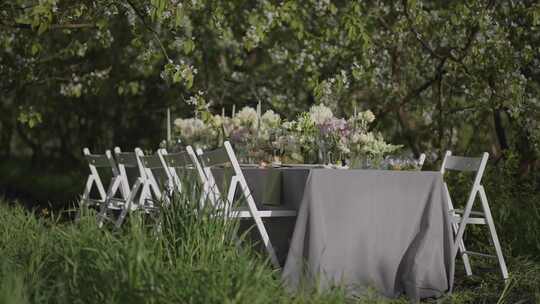花园宴会，婚礼活动，庆典，桌子