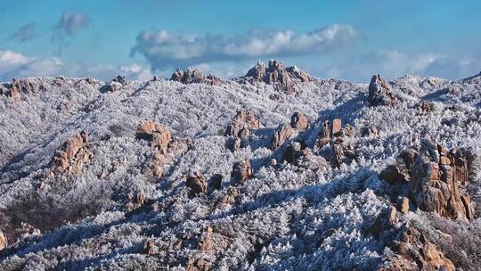 青岛崂山雪景崂山雾凇