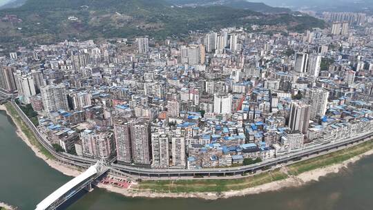 四川达州通川区城市建设航拍