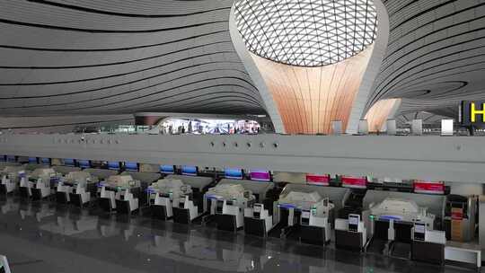 北京大兴机场 内景视频素材模板下载