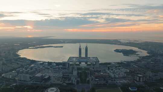 滴水湖全景视频素材模板下载