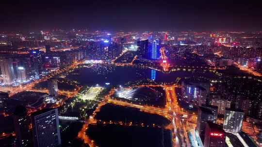 合肥天鹅湖商圈城市夜景